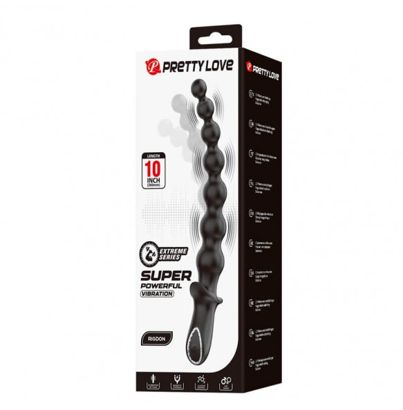 Pretty Love - RIGDON Anal Bead Massager (Chargeable - Black)
